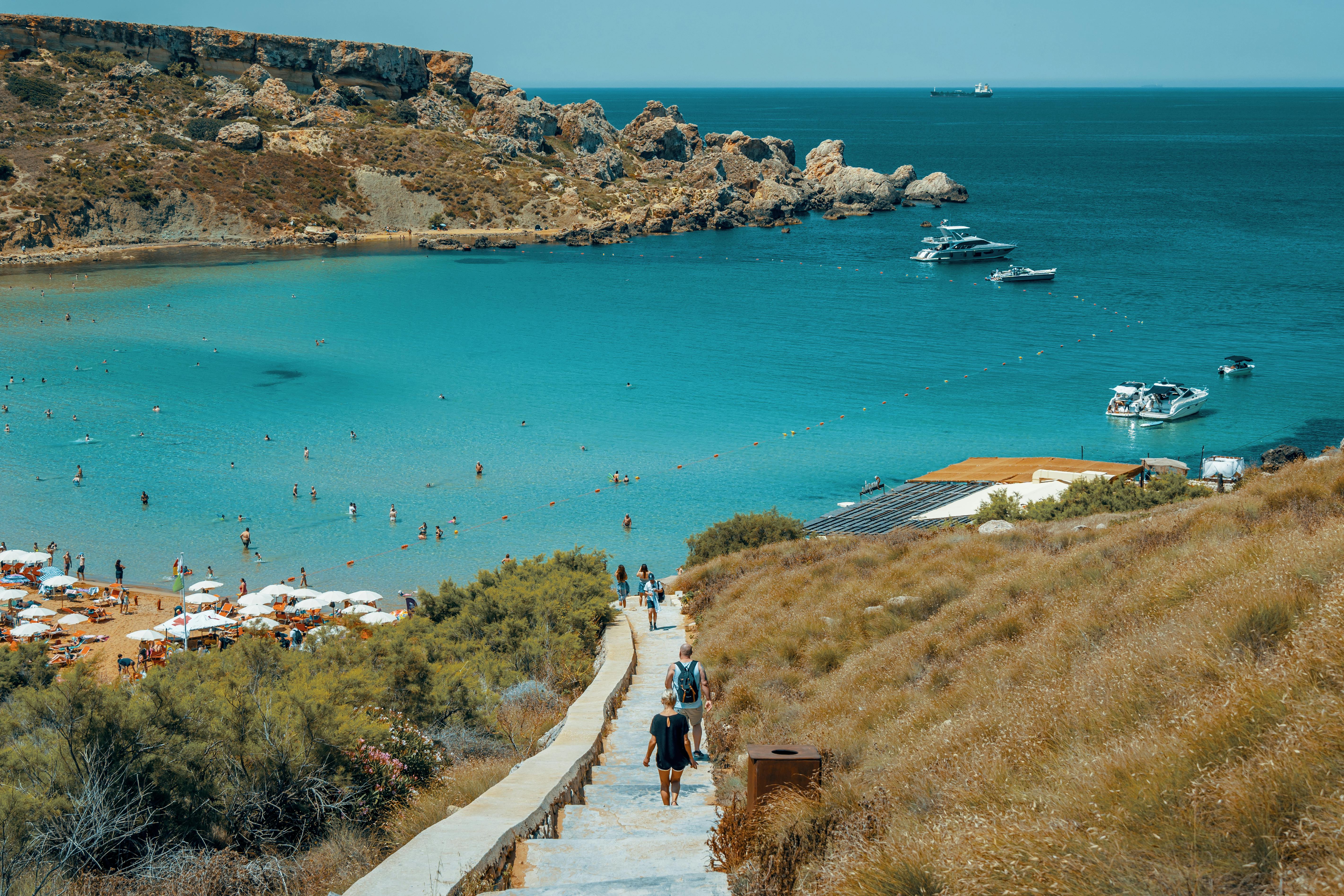 Golden Bay — turquoise water and golden sand in Malta